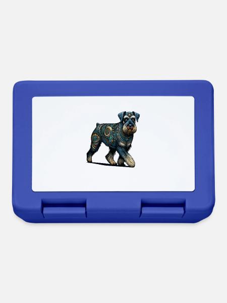Mandala Kunst Riesenschnauzer Schnauzer Schnauzer - Brotdose - Royalblau