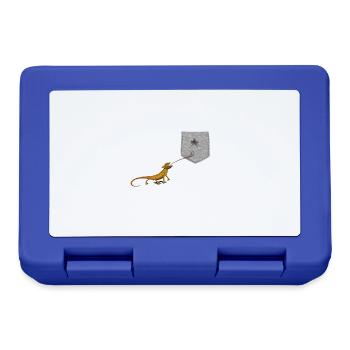 Langue de lézard atteignant pour mouche dans une fausse poche amusante - Boîte à goûter - bleu royal - Devant