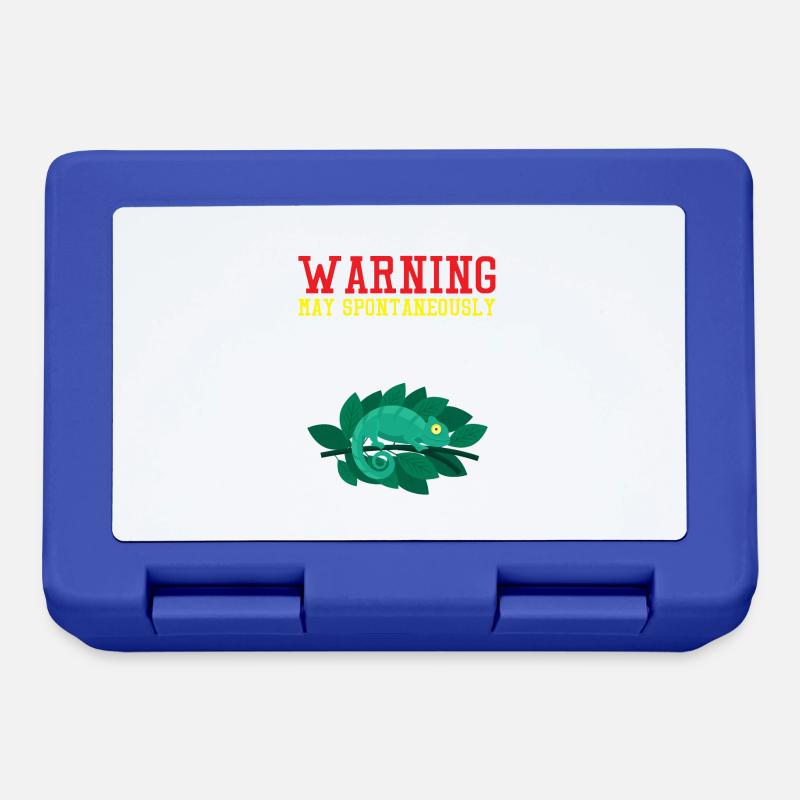 Warning spontaneously talk about lizards Design - Brotdose - Royalblau