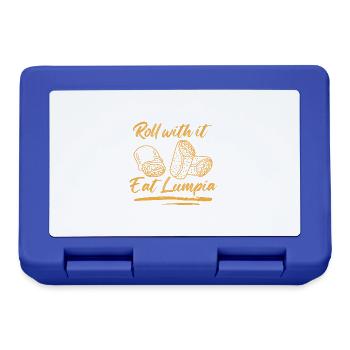 roll with it eat lumpia Design for a lover of - Brotdose - Royalblau - Vorne