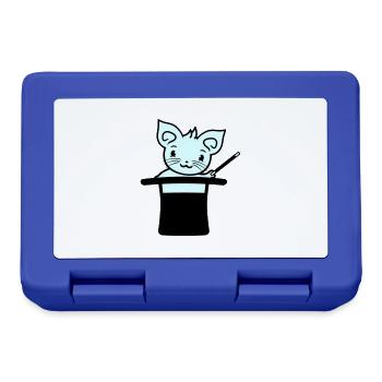 Chapeau haut de forme magique enchanté Chat sorcier - Boîte à goûter - bleu royal - Devant