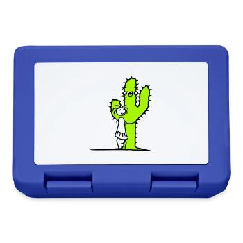 Cactus Hugging Girl Cacti Love Cute Prickly - Lunchbox - royal blue - Front