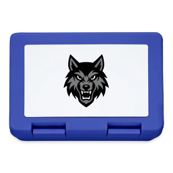 Wolf Kopf Tier - Brotdose - Royalblau - Vorne