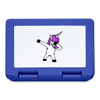 Unicorn Dabbing Dab Dance Party Pose Gesture Funny - Lunchbox - royal blue - Front