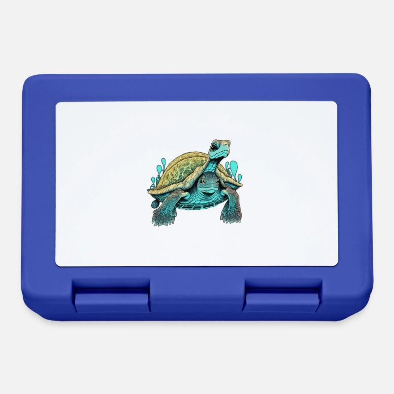 Tortue psychédélique à double face - Boîte à goûter - bleu royal