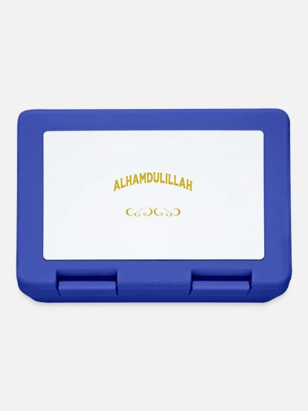 Muslim Islam Muslima Eid Mubarak Alhamdulillah - Brotdose - Royalblau