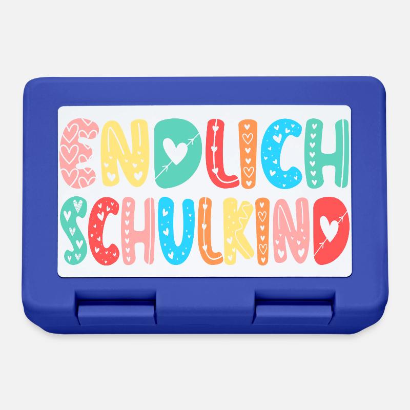 EINSCHULUNG ENDLICH SCHULKIND HERZ - Brotdose - Royalblau