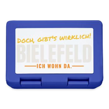 Bielefeld – Doch, gibt's wirklich! Ich wohn da. - Brotdose - Royalblau - Vorne
