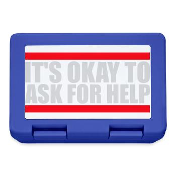 It's Okay To Ask For Help Help Questions Saying Logo - Lunchbox - royal blue - Front