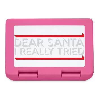 Dear Santa I Really Tried Weihnachten Humor Lustig - Brotdose - Pink - Vorne