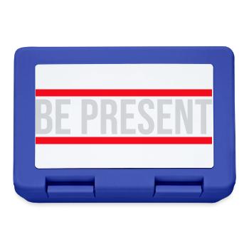 Be present at the moment here and now Quote Text - Lunchbox - royal blue - Front
