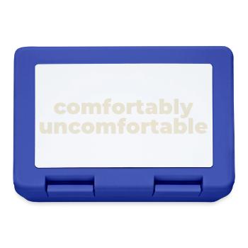 Comfortably Uncomfortable Typo Print - Brotdose - Royalblau - Vorne