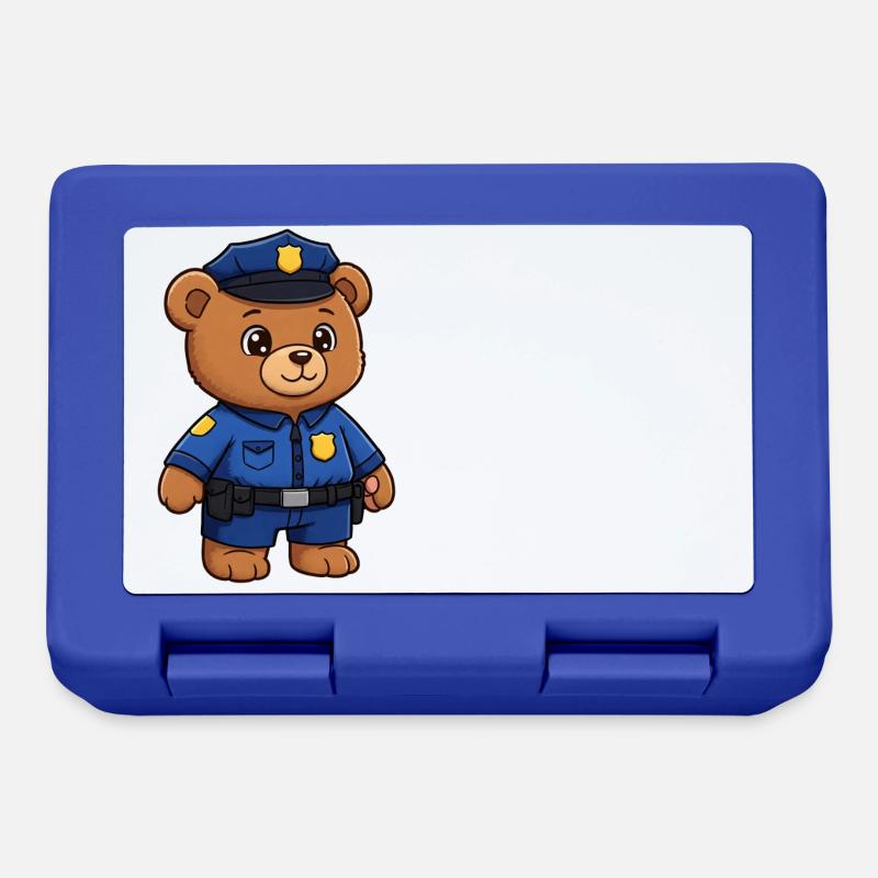 Teddy Bear Policeman - Lunchbox - royal blue