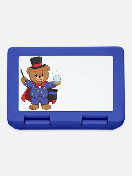 Teddybär Zauberer - Brotdose - Royalblau
