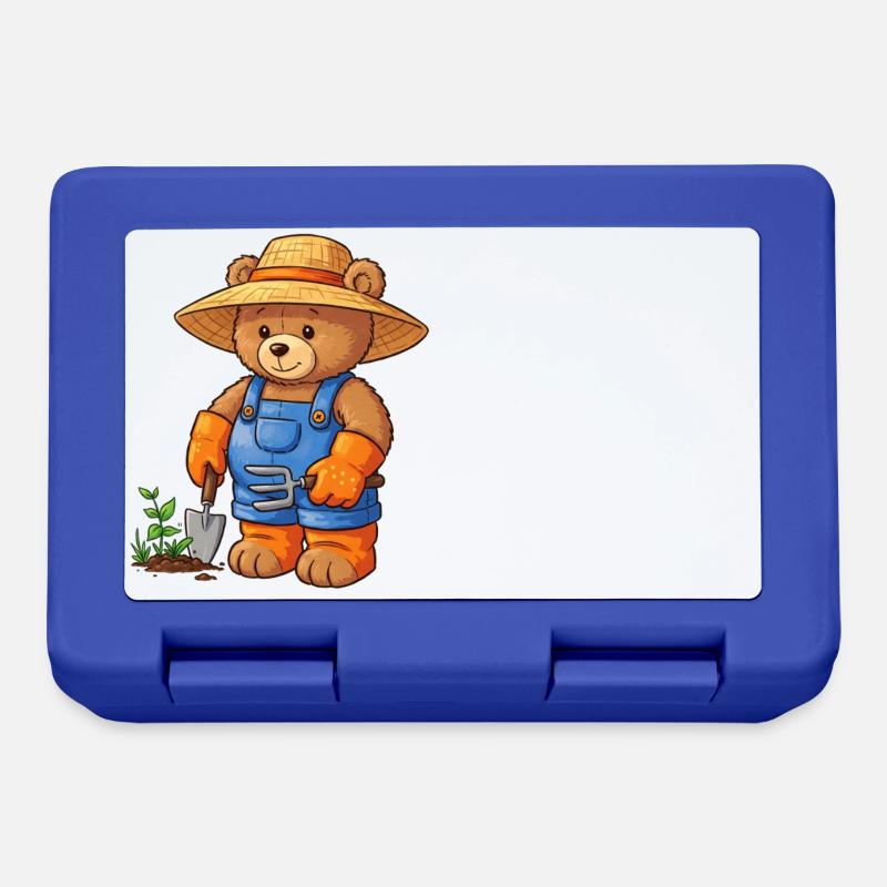Teddy Bear Gardener - Lunchbox - royal blue