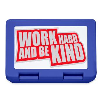 Work Hard And Be Kind Inspirierend Fleiß Güte Logo - Brotdose - Royalblau - Vorne