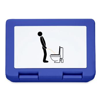WC logo im stehen pinkeln pissen klo toilette erle - Brotdose - Royalblau - Vorne