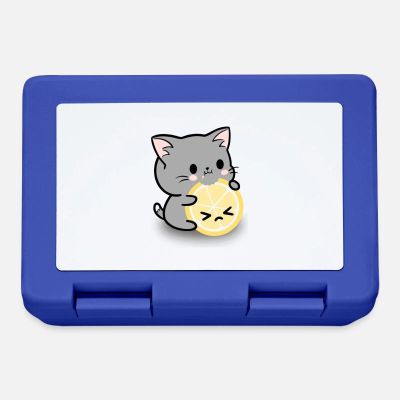 Lemon cat - Lunchbox - royal blue