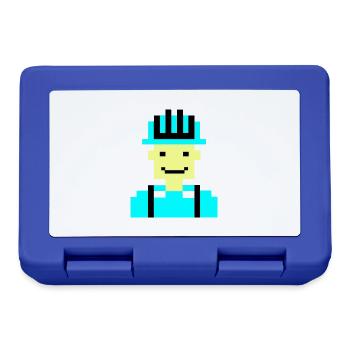 Ouvrier du bâtiment Pixel 01 - Boîte à goûter - bleu royal - Devant