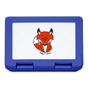 Renard, Mauvais œil, Dangereux, Renard roux, Animal sauvage - Boîte à goûter - bleu royal - Devant