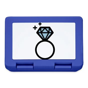 Engagement ring with diamond - Lunchbox - royal blue - Front