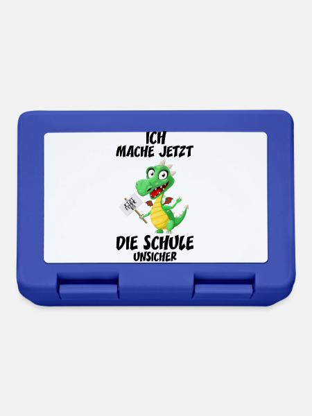 Einschulung Drache - Brotdose - Royalblau