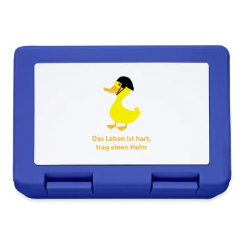Ente mit Helm - Brotdose - Royalblau - Vorne