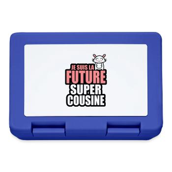 je suis la future super cousine - Boîte à goûter - bleu royal - Devant
