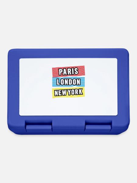 Paris newyork london wartet auf mich - Brotdose - Royalblau