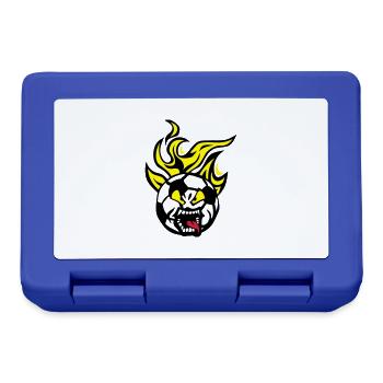 football cartoon face flame - Lunchbox - royal blue - Front