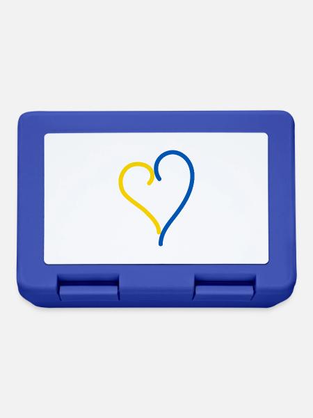 Ukraine Herz - Brotdose - Royalblau