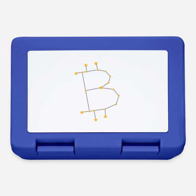 Sternzeichen Bitcoin BTC Gold - Brotdose - Royalblau