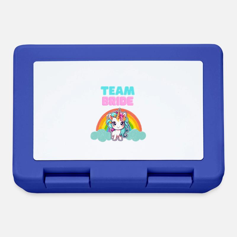 Conception de licorne « Team Bride » - Boîte à goûter - bleu royal