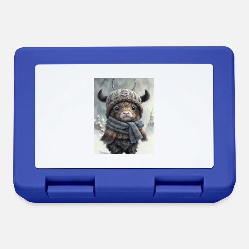Cute Scottish Highlander - Lunchbox - royal blue