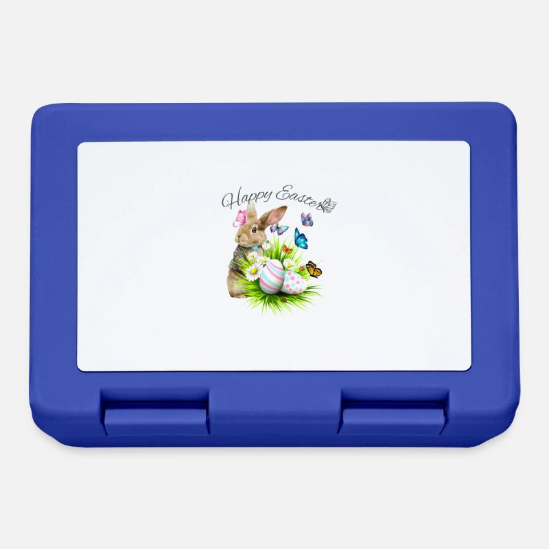Easter basket with Easter bunny and butterflies - Lunchbox - royal blue