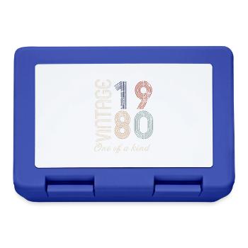 44th Birthday 1980 - Vintage Retro Gift Idea - Lunchbox - royal blue - Front