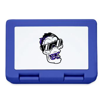 Cool DJ Zombie Undead Horror Halloween Party Head - Lunchbox - royal blue - Front