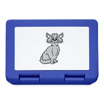 Pretty Cat Looking Happy Cheerful Smiling - Lunchbox - royal blue - Front