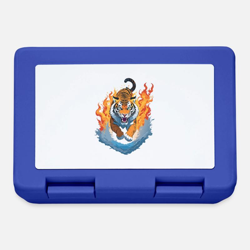Flaming Tiger Jump - Lunchbox - royal blue