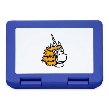 Unicorn Happy Friendly Smile Comic Cartoon - Lunchbox - royal blue - Front