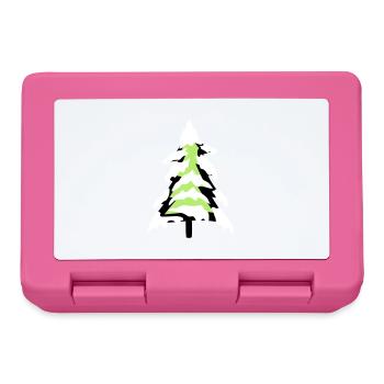 schnee kalt weihnachtsbaum tannenbaum tanne sterne - Brotdose - Pink - Vorne