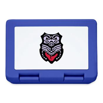Māori mask tribal ethnic tattoo - Lunchbox - royal blue - Front