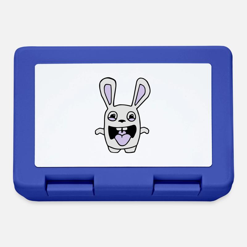dessin lapin mignon débile style BD cartoon fun - Boîte à goûter - bleu royal