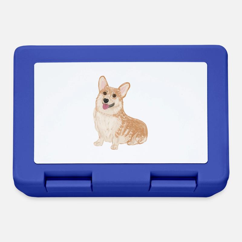 Sitting Corgi - Lunchbox - royal blue