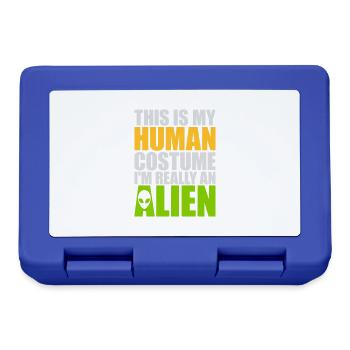 human costume alien Zitat - Brotdose - Royalblau - Vorne