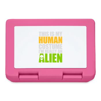 Citation extraterrestre de costume humain - Boîte à goûter - rose - Devant