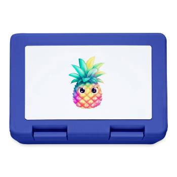 Süße Bunte Ananas Sommer Frucht Urlaub Geschenk - Brotdose - Royalblau - Vorne