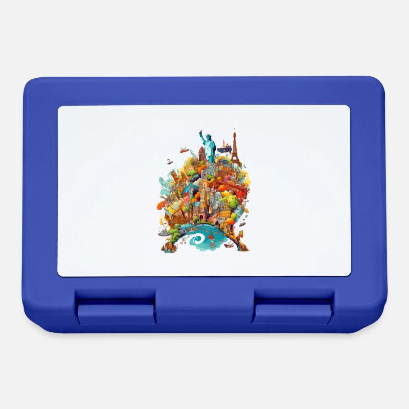 Les monument du monde n°3 - Boîte à goûter - bleu royal
