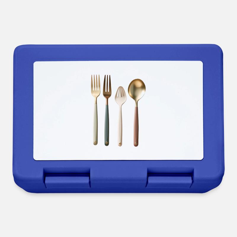 fourchettes et cuillères - Boîte à goûter - bleu royal