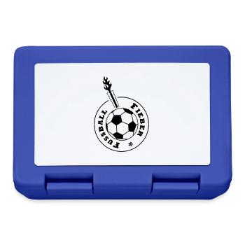 Fussball-Fieber (schwarz-weißer Ball) - Brotdose - Royalblau - Vorne